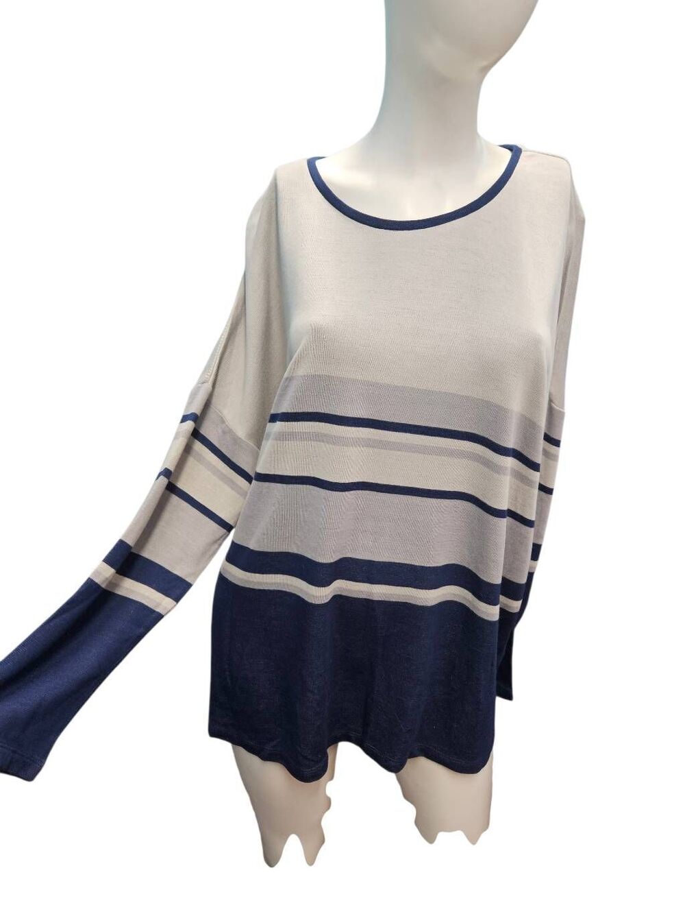 Bylyse Blue Striped Knit Top Womens size XL NEW TAGS